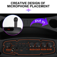 Sing-E ZQS12148 2024 Nouveau haut-parleur karaoké portable de 12 pouces 40W RGB avec deux microphones UHF sans fil pour une utilisation facile