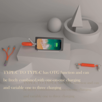 Câble de données tout-en-un 6-en-1 USB Type-C 240W 5A à charge rapide 1,2m avec connecteurs en alliage de zinc et cuivre pur pour lecteur de codes-barres
