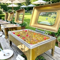 Edelstahl 201 Chafing Dishes Buffet-Wärmer-Set 9,0L Fassungsvermögen Umweltfreundliche Servierschalen Catering-Präsentationswärmer