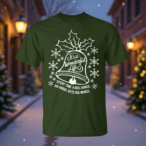 Camiseta de la película de Navidad It's A Wonderful Life con diseño de campana y cita - Product Image 3