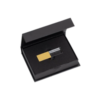 Impression couleur GRATUITE Boîte cadeau noire USB en carton rigide numérique à rabat magnétique avec intérieur en mousse souple prédécoupée
