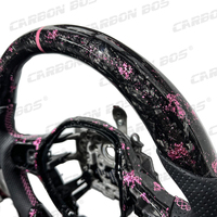 Volant en fibre de carbone forgée rose, directement de l'usine, pour Honda Civic 11e génération, XRV, CRV, URV, Accord, Fit, accessoires automobiles