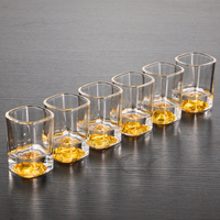 Verres à shot givrés personnalisés avec logo pour Tequila, 1,2-2 oz, pour fêtes modernes, impression feuille d'or, verre à shot à sublimation pour expresso