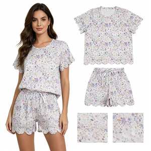 En Stock: Conjuntos de Verano para Mujer con Borde Festoneado, Ropa de Moda al por Mayor, Conjuntos Madre e Hija, Ropa de Fábrica de Alta Calidad - Product Image 1