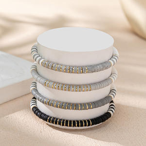 Pulsera <span class=keywords><strong>de</strong></span> Flores <span class=keywords><strong>de</strong></span> Arcilla con Cuentas <span class=keywords><strong>de</strong></span> Cristal Bohemio para Mujer, Brazalete Apilable con Cuentas, Joyería para Vacaciones en la Playa - Product Image 6