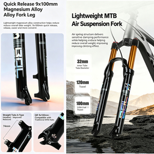 <span class=keywords><strong>Fourche</strong></span> avant de vélo de montagne à suspension pneumatique 27,5 29 <span class=keywords><strong>pouces</strong></span> avec système de déverrouillage rapide Platinum Pneumatique 29er Downhill Mtb <span class=keywords><strong>Dh</strong></span> Forks - Product Image 3