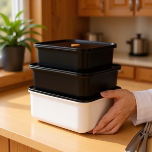 304 Stainless Steel Rectangular Food Storage Box With <b>Clip</b> On Lid For Kitchen Refrigerator Travel Use - Product Image 4