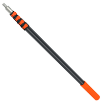 Perche télescopique en aluminium avec clips de verrouillage orange, perche d'extension universelle avec embout à vis métallique, poignée confortable pour le nettoyage léger