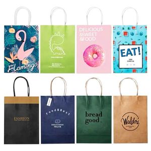 Sacs en papier kraft pour emballages cadeaux, sacs en papier kraft pour emballages d'achats, sacs en papier kraft personnalisés avec logo imprimé, vente en gros, prix bas, fabricant - Product Image 6
