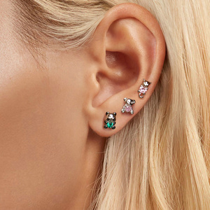 HELORET Aretes De Animales Para Mujer, Lindos Aretes De Perezoso Y Zorro, Aretes De Aro Para Orejas Sensibles, Joyería De Animales, Regalos Para Mujeres E Hija, Latón, Circonia Cúbica