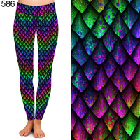 Leggings pour femmes Spandex Pantalon de yoga extensible dans les quatre sens Outwork Sports Gym Fitness Dragon Scare Printed Leggings