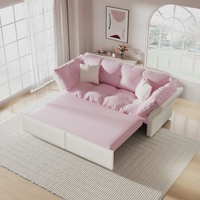 Canapé-lit convertible 3 en 1 personnalisable, canapé-lit moderne pliable, canapé-lit queen size, canapé-lit nuage doux, rose