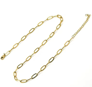 Wholesale Fashion <b>Long</b> Oval Link Chain <b>Necklace</b> - Stainless Steel Thin <b>Necklace</b> Chain for Women - Product Image 2