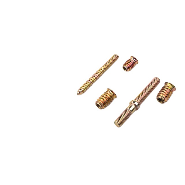 Custom Steel Furniture Screw-In Nut Inserts Assortment Threaded Wood Bolt Fastener Connector with Hex Socket