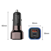 Chargeur de voiture OEM avec logo, charge rapide PD PPS, lumière LED bleue, 2 USB C 30W + 1 USB A 18W, pour iPhone, pour Samsung