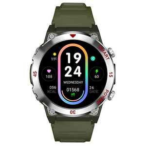 Montre connectée unisexe en silicone TFT avec charge magnétique, lampe torche, fonction d'appel, suivi de l'oxygène sanguin, suivi du sommeil et météo - Product Image 1