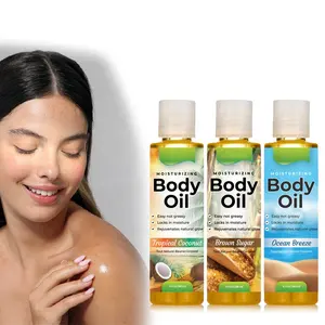 Natural Body Oil with Ocean Breeze, Tropical Coconut, Brown Sugar moisturizing organic vegan Massage essential oils manufacturer