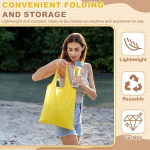 Custom Reusable Folding Shopping <b>Bag</b> Recycled <b>Foldable</b> 190t Polyester Shopping <b>Bag</b> - Product Image 4