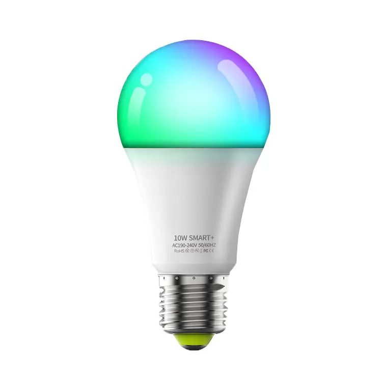 E26 E27 10w Rgb Lamp Beads 120 Beam Angles Smart Led Light Bulb With Home Wifi