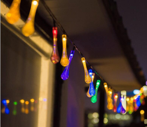 Guirnalda <span class=keywords><strong>LED</strong></span> <span class=keywords><strong>solar</strong></span> con forma de gota de agua, guirnalda de luces de Navidad para exteriores, vacaciones, boda, fiesta de Navidad, decoración de eventos para el hogar - Product Image 2