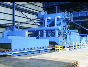 Alta eficiência grande ferrugem remoção aço placas tiro jateamento pré-tratamento linha com bom preço - Product Image 4