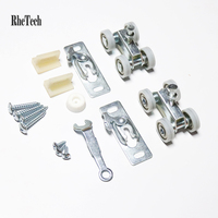 RHETECH Support de porte coulissante à montage supérieur Nouvelle arrivée Roulement à billes en alliage de zinc Tri-Roller 2 roues 4 roues Rouleaux de placard