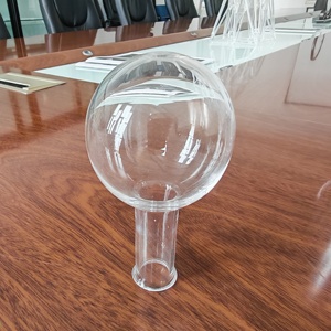 Doorzichtige Ronde Bodem Kokende Kwarts Glazen Kolf Lab Glaswerk Met Buig-En Lasverwerking Service Kwartsbuizen Product