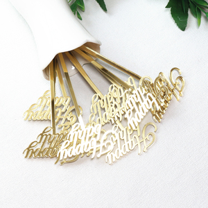 Agitatori per Cocktail <span class=keywords><strong>eleganti</strong></span> in acrilico a specchio oro con Design elegante per accessori per bevande per eventi - Product Image 6