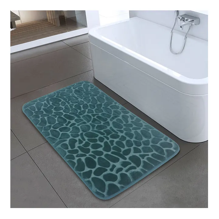 New Cobblestone Embossed Memory Foam Bath Mats Soft Absorbent Bathroom Rugs Non Slip Large Bath Rug for Bathroom