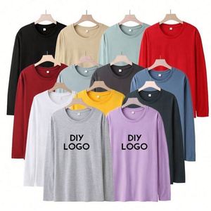 Unisex Heavy CVC Long Sleeve T-Shirt High Quality Men Women's Blank Plain Shirt Embroidery Printing Design Logo Knitted Solid - Product Image 5