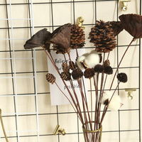Racines de lotus séchées et cônes de pin décoratifs, fleurs séchées naturelles pour la fête des mères et la décoration de Noël à la maison
