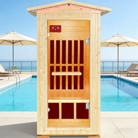 Pabrik AS ODM OEM Jual Sauna Uap Kering Kayu Solid 1.5KW Hemlock Ruang Sauna Luar Ruangan untuk Dijual