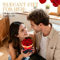 Forever Flowers Lieferung 7-teilige Konservierte Rosen-Box - Unparfümierte Blumen für Jubiläum Valentinstag Geschenke für Mama
