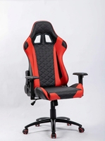 Chaise de bureau ergonomique en similicuir PU, style racing, avec fonction massage, hauteur réglable, repose-pieds, pivotante et moderne pour la maison