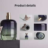 Flacon de parfum de luxe en verre 50 ml, vide, rechargeable, avec pulvérisateur à pompe à sertir, pour marque de niche, sérigraphie