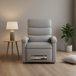 Sillón Reclinable de Poliéster Gris Claro, Operación Manual, Diseño Contemporáneo, Muebles para Sala de Estar - Product Image 2