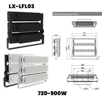 Projecteur LED 300W pour stade extérieur, étanche IP67, 120° °   Angle de faisceau 6500K Protection contre les surtensions 10KV