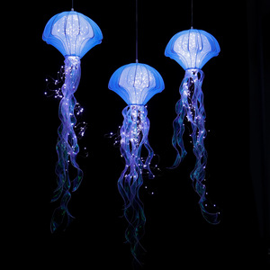 Lampadario a sospensione a tema medusa per banchetti, senza attrezzatura di sollevamento specializzata, per arco di premiazione di tornei di golf - Product Image 1