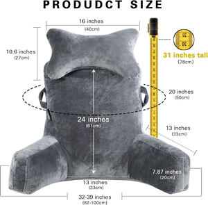 <span class=keywords><strong>Coussin</strong></span> de lecture <span class=keywords><strong>pour</strong></span> adultes Oreiller de repos de <span class=keywords><strong>lit</strong></span> avec bras détachables <span class=keywords><strong>pour</strong></span> s'asseoir dans le <span class=keywords><strong>lit</strong></span> ou le dossier du canapé Oreiller de lecture - Product Image 6