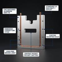 Placa Fría Líquida de Aluminio y Cobre Personalizada para Enfriamiento de IGBT y Baterías de Vehículos Eléctricos, Disipador de Calor Refrigerado por Agua Mecanizado por CNC