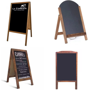 Bar e ristorante promozionale 80*100cm <span class=keywords><strong>blu</strong></span> nero in legno un telaio in piedi doppio lato <span class=keywords><strong>lavagna</strong></span> - Product Image 1