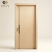 Porte creuse en WPC avec cadre sur mesure, porte intérieure pour chambre, salle de bain, cuisine, étanche, design moderne, pour hôtels de grande envergure
