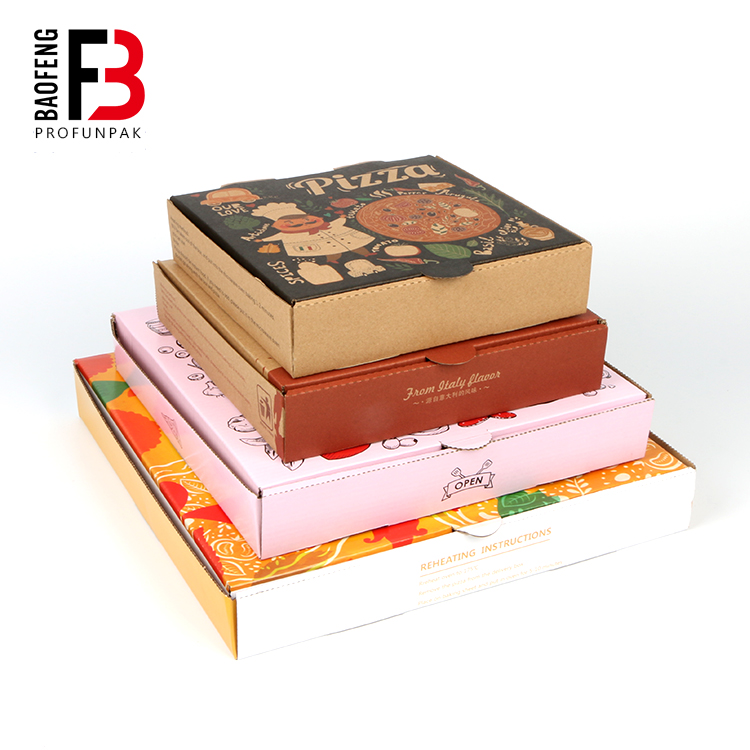 Factory sale  customized size  7inch/8inch/10inch/12inch disposable pizza box with customized logoPopular