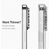 Étui scintillant LAUDTEC pour iPhone 17 Pro/Pro Max – Coque de téléphone ultra-fine transparente et scintillante avec bouton métallique anti-traces de doigts