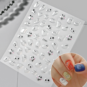 4 pièces/sac Kawaii bouche monstre ongles autocollants mignon gelée drôle <span class=keywords><strong>Expression</strong></span> décalcomanies curseur bricolage ongles décoration ongles autocollants - Product Image 4