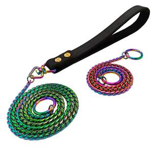 Venta al por mayor 4,5 MM 316L Acero inoxidable cachorro perro cuerda P cadena serpiente cadena perro estrangulador cadena Slip plomo manos libres correa de perro - Product Image 1