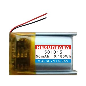 3.7V 50mAh 501015 2 Draden Polymeer Lithium Ion Batterij voor TWS Blauw OORDOPJES Tand Oortelefoon Luidspreker HOOFDTELEFOON L907 - Product Image 1