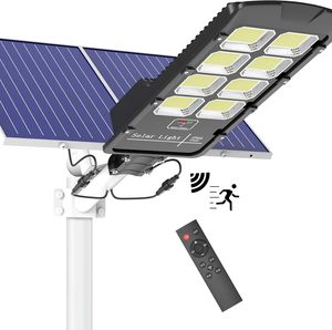 ไฟถนนโซลาร์เซลล์ LED พร้อมรีโมทคอนโทรล IP65 ตัวเรือนอะลูมิเนียมหล่อขึ้นรูป คุณภาพสูงสำหรับภายนอกอาคาร 100W-300W รับประกัน 2 ปี - Product Image 1