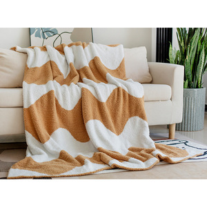 Manta de punto con patrón de ondas de estilo nórdico, manta universal para siesta de cuatro estaciones - Product Image 6