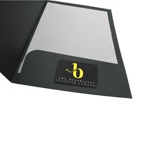 Carpeta de Presentación Profesional Negra Tamaño A4/A5, Papel de Lujo con Detalles Metálicos, Impresión UV, Promoción Empresarial, OEM, Anual